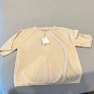 Beige Short Sleeve Top